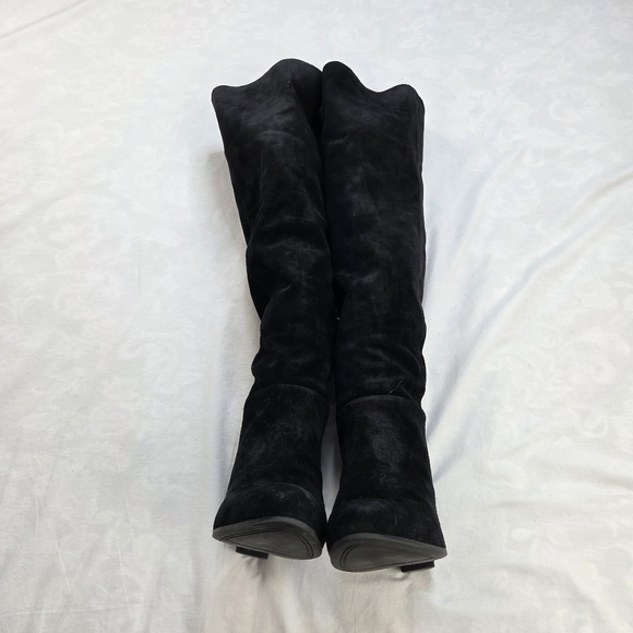 Franco Sarto L-Hesperia Black Suede Over the Knee Boots Size 9 - Picture 11 of 14